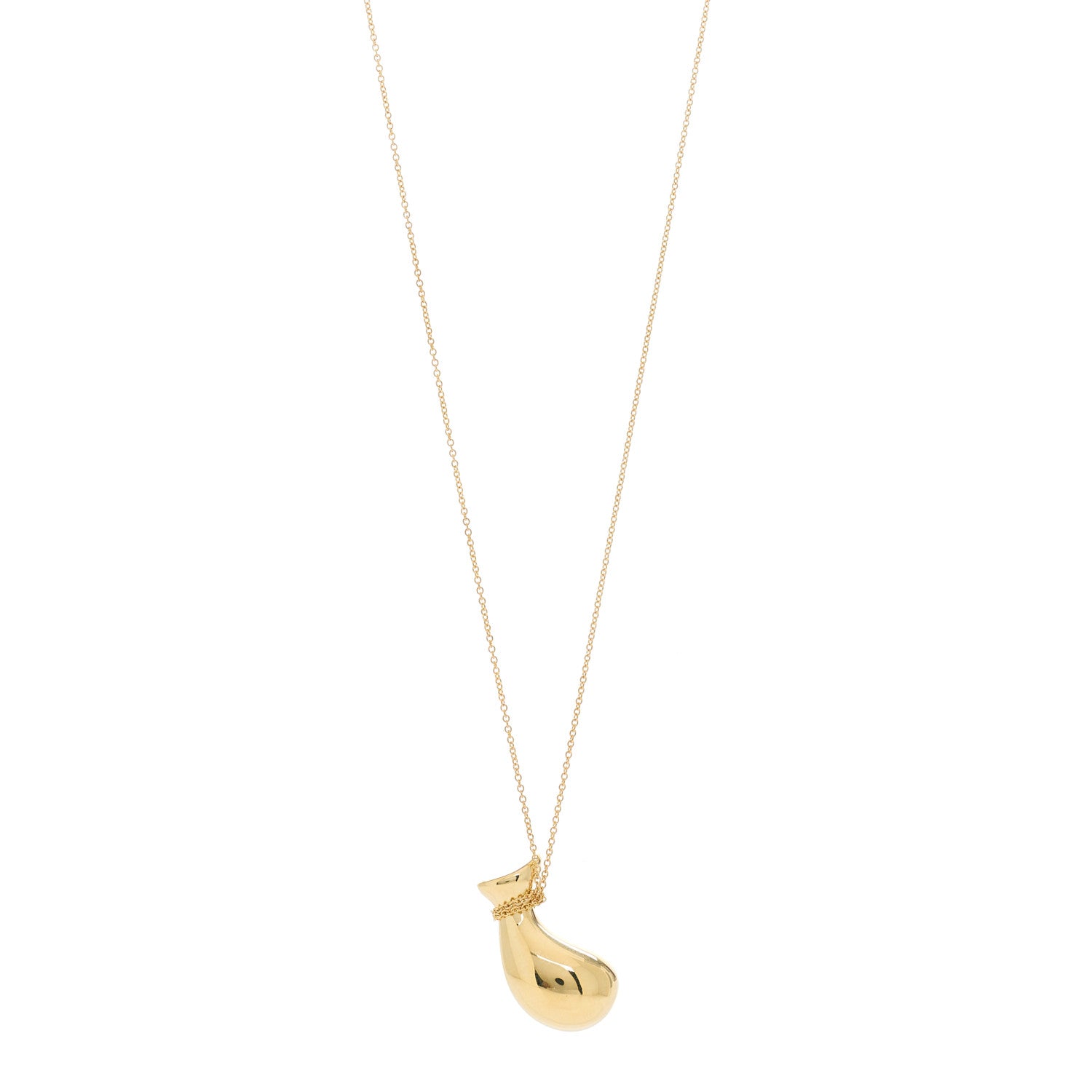 Tiffany 18K Yellow Gold Elsa Peretti Bottle Jug Pendant Necklace 1 of 9