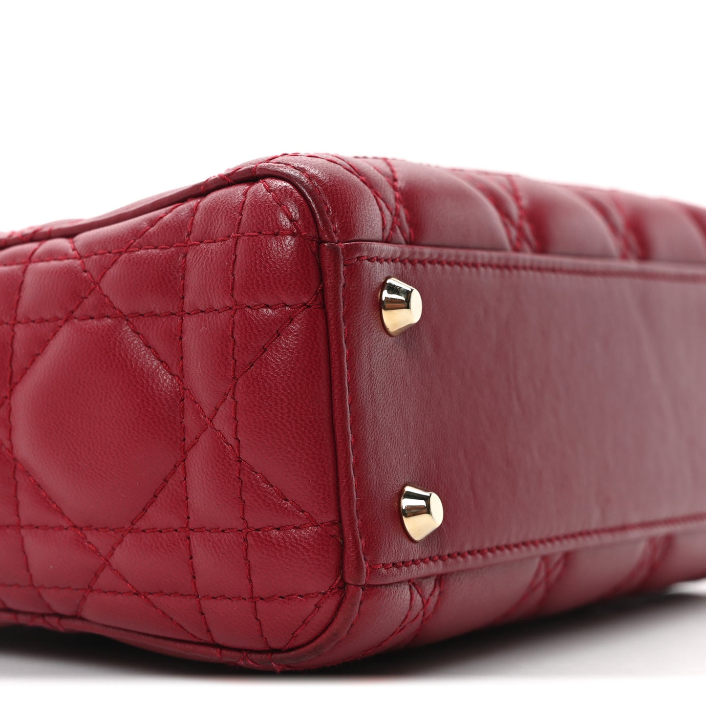 Lambskin Cannage Mini Lady Dior Red
