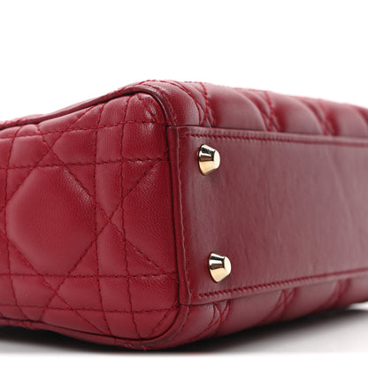 Christian Dior Lambskin Cannage Mini Lady Dior Red 8 of 9