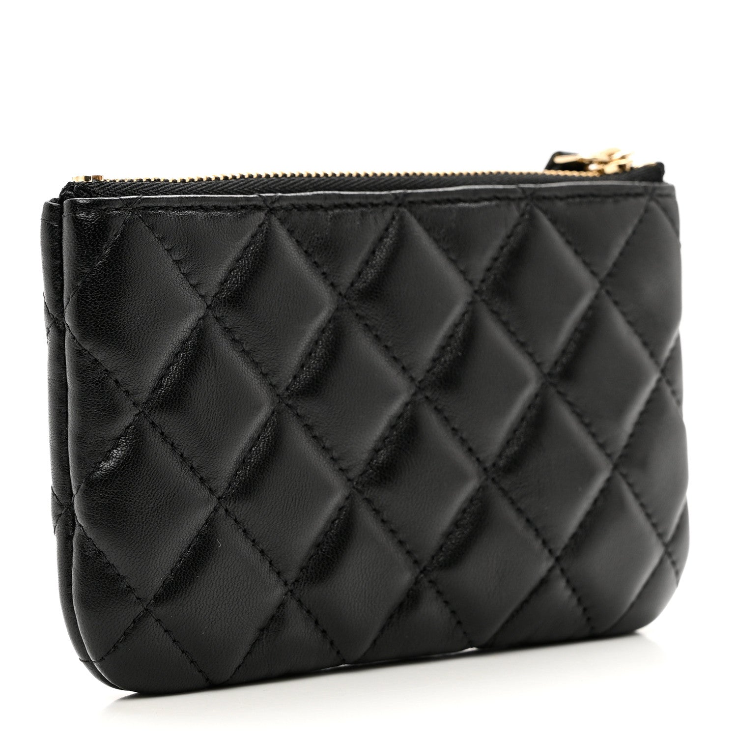 Chanel Lambskin Quilted Small No. 5 Cosmetic Case Black 3 of 7