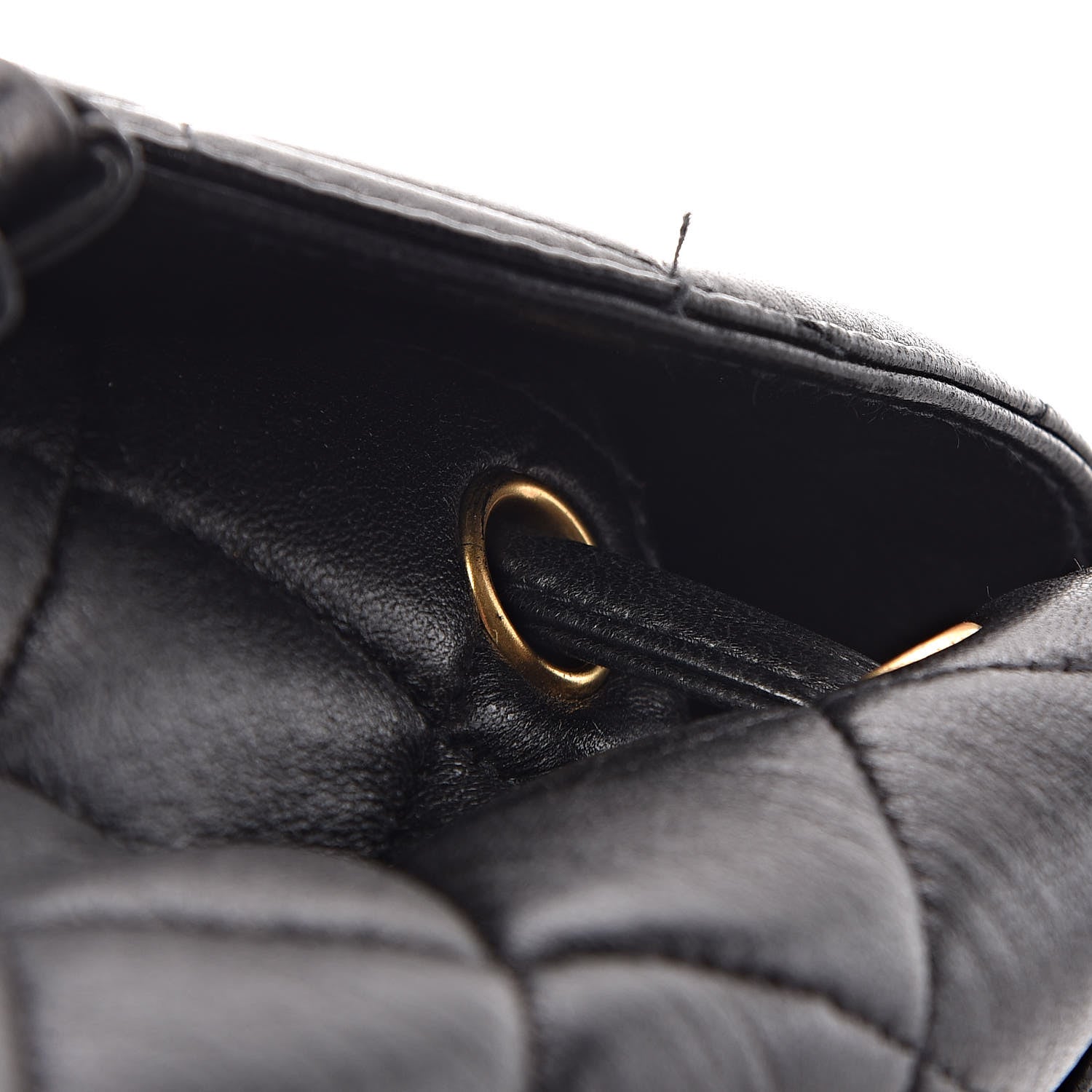 Chanel Lambskin Quilted Drawstring Backpack Black 11 of 11