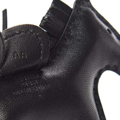 Hermes Milo Lambskin Grigri Rodeo Horse Bag Charm PM So Black 3 of 4