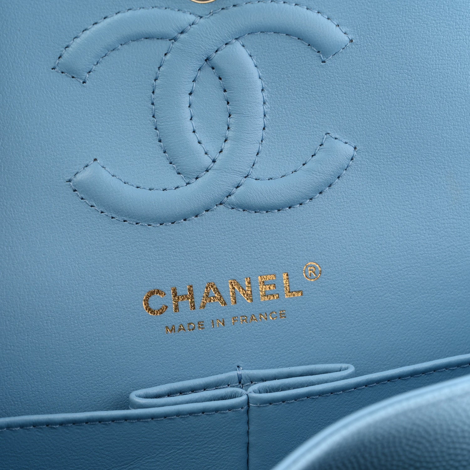 Chanel Caviar Quilted Small Double Flap Light Blue 6 of 10