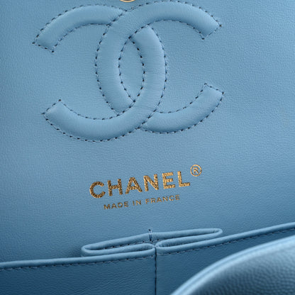 Chanel Caviar Quilted Small Double Flap Light Blue 6 of 10
