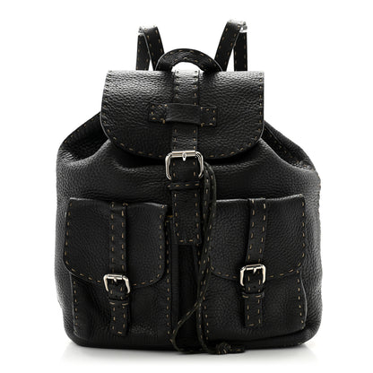 Fendi Calfskin Romano Selleria Backpack Black 1 of 13