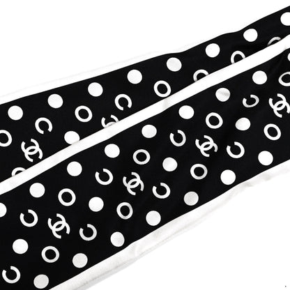 Chanel Silk CC Twilly Hair Tie Black White 4 of 6