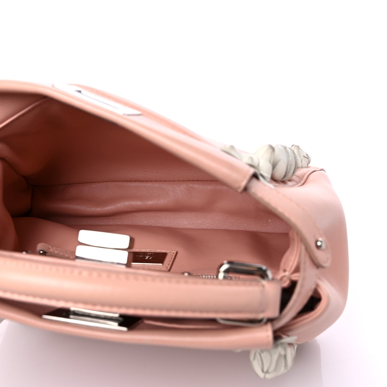 Fendi Nappa Rosebud Mini Peekaboo Iconic Satchel Baby Pink 6 of 9
