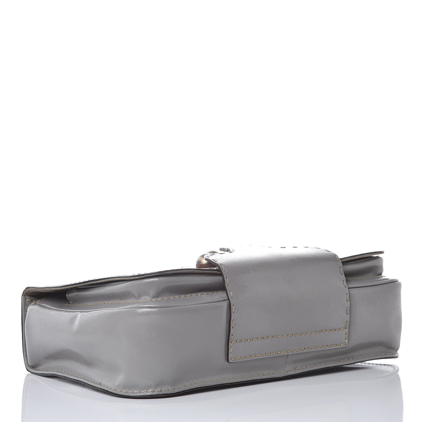 Glazed Calfskin Secret Code Satchel Grey