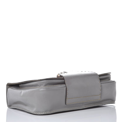 Fendi Glazed Calfskin Secret Code Satchel Grey 4 of 9