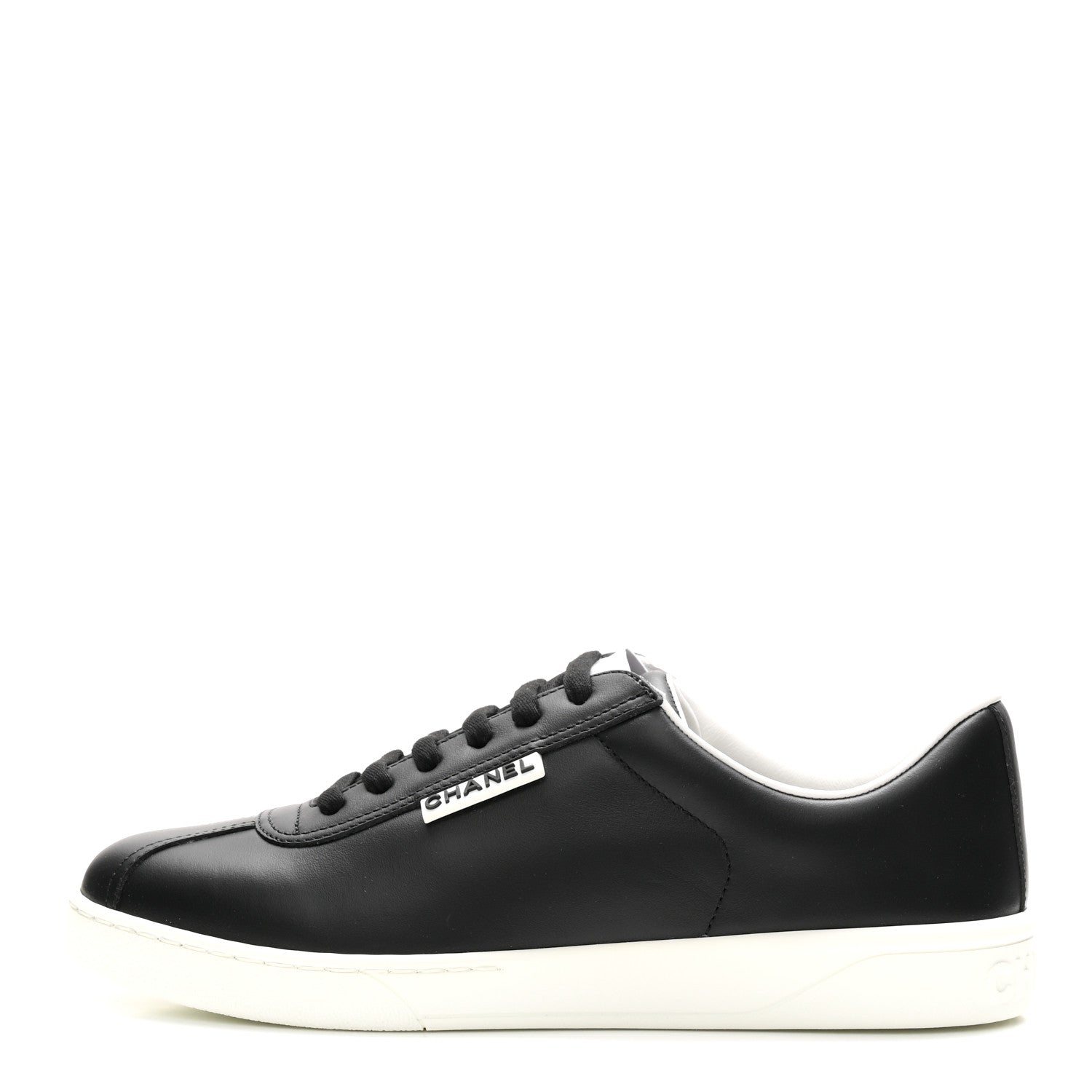 Chanel Calfskin CC Womens Sneakers 38 Black 1 of 10