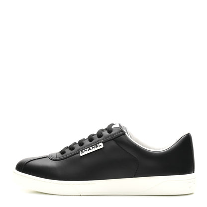 Chanel Calfskin CC Womens Sneakers 38 Black 1 of 10