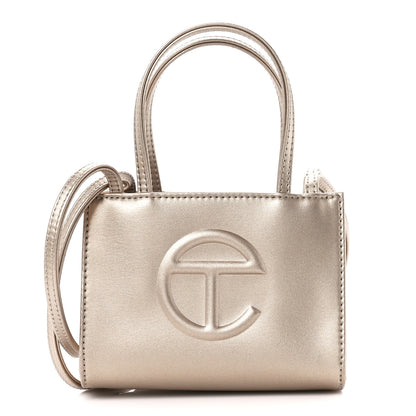 Telfar Metallic Vegan Leather Small Shopping Bag Gold 1 of 10