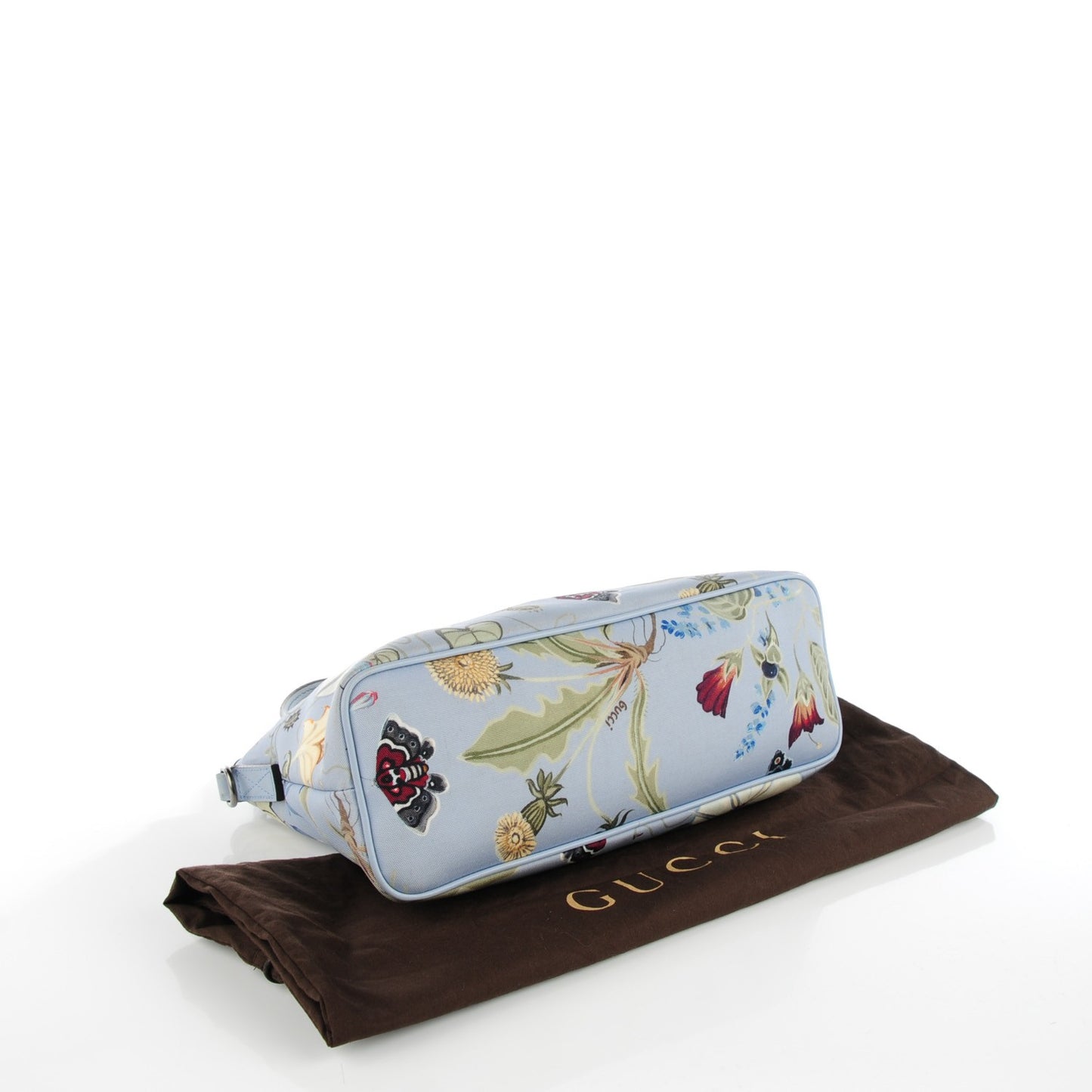 Canvas Flora Knight Small Zippered Tote Dusty Blue