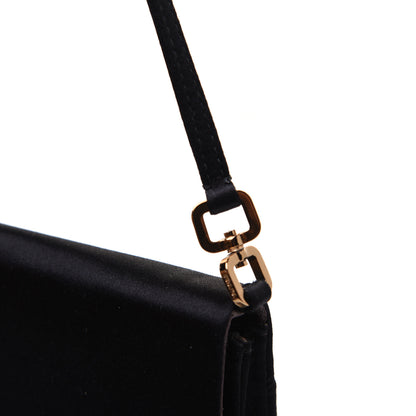 Prada Satin Pochette Bag Black 14 of 15