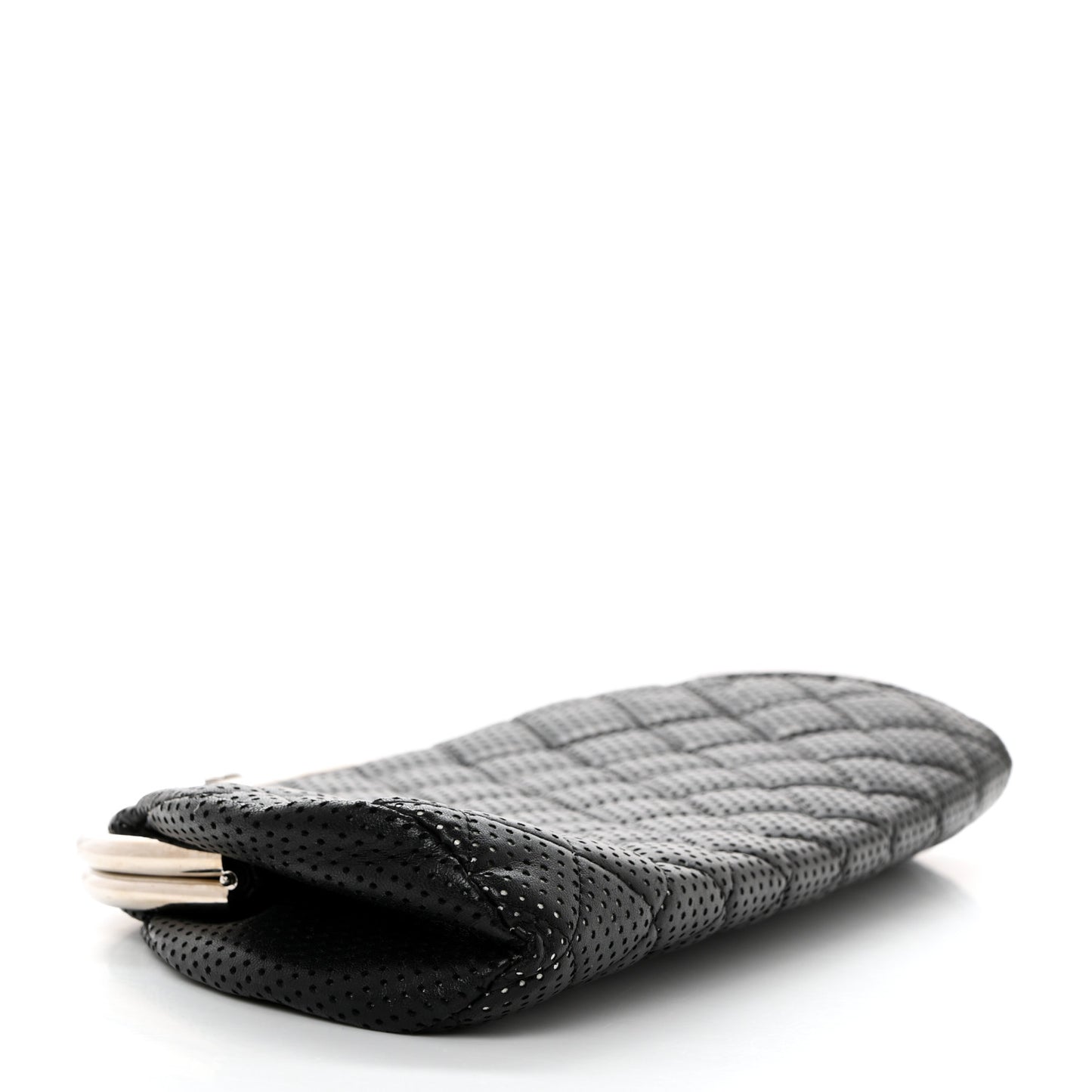 Lambskin Perforated Timeless Clutch Black