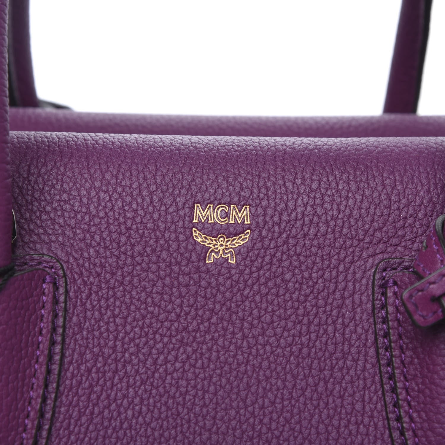 MCM Grained Calfskin Medium Milla Tote Mystic Purple 6 of 9