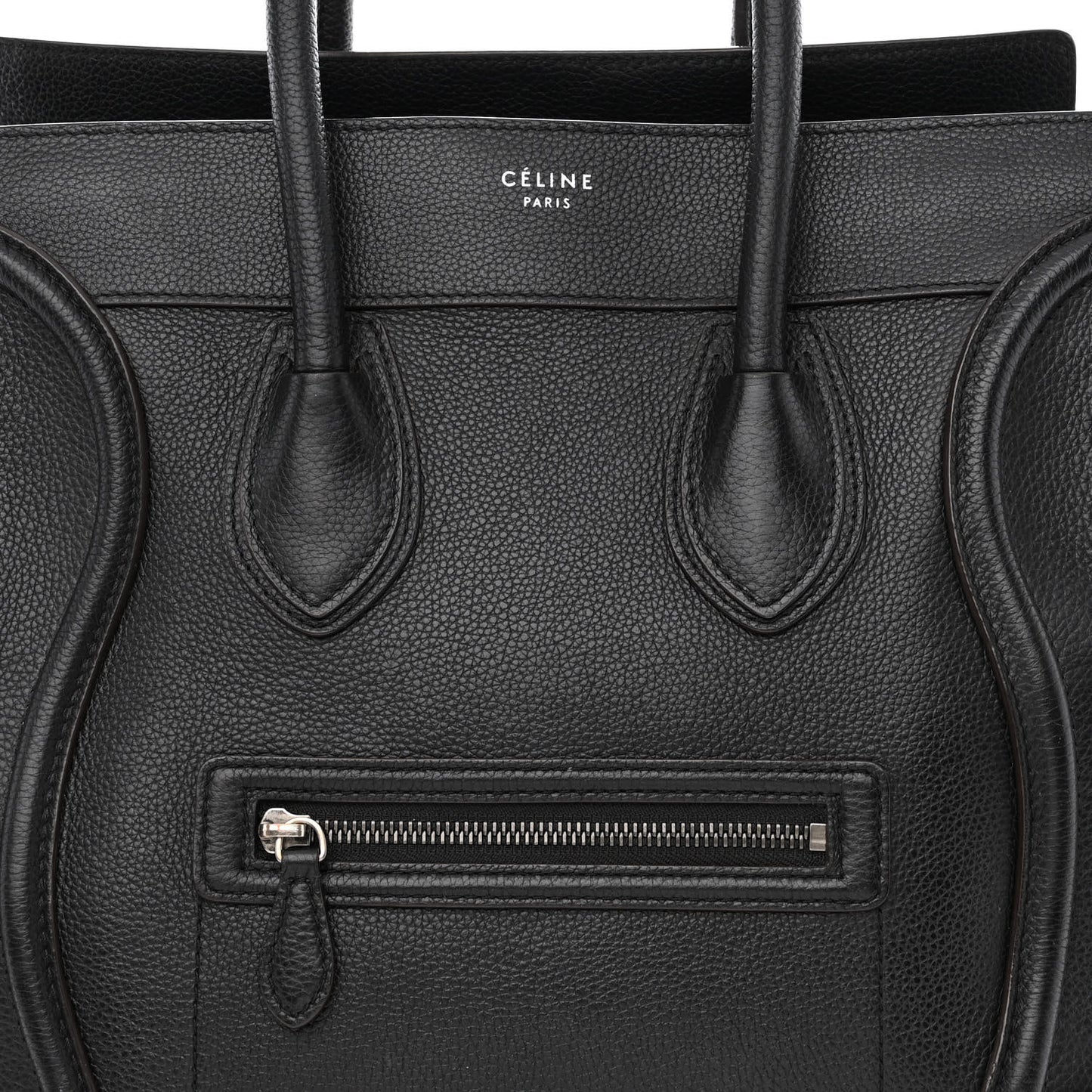 Drummed Calfskin Mini Luggage Black