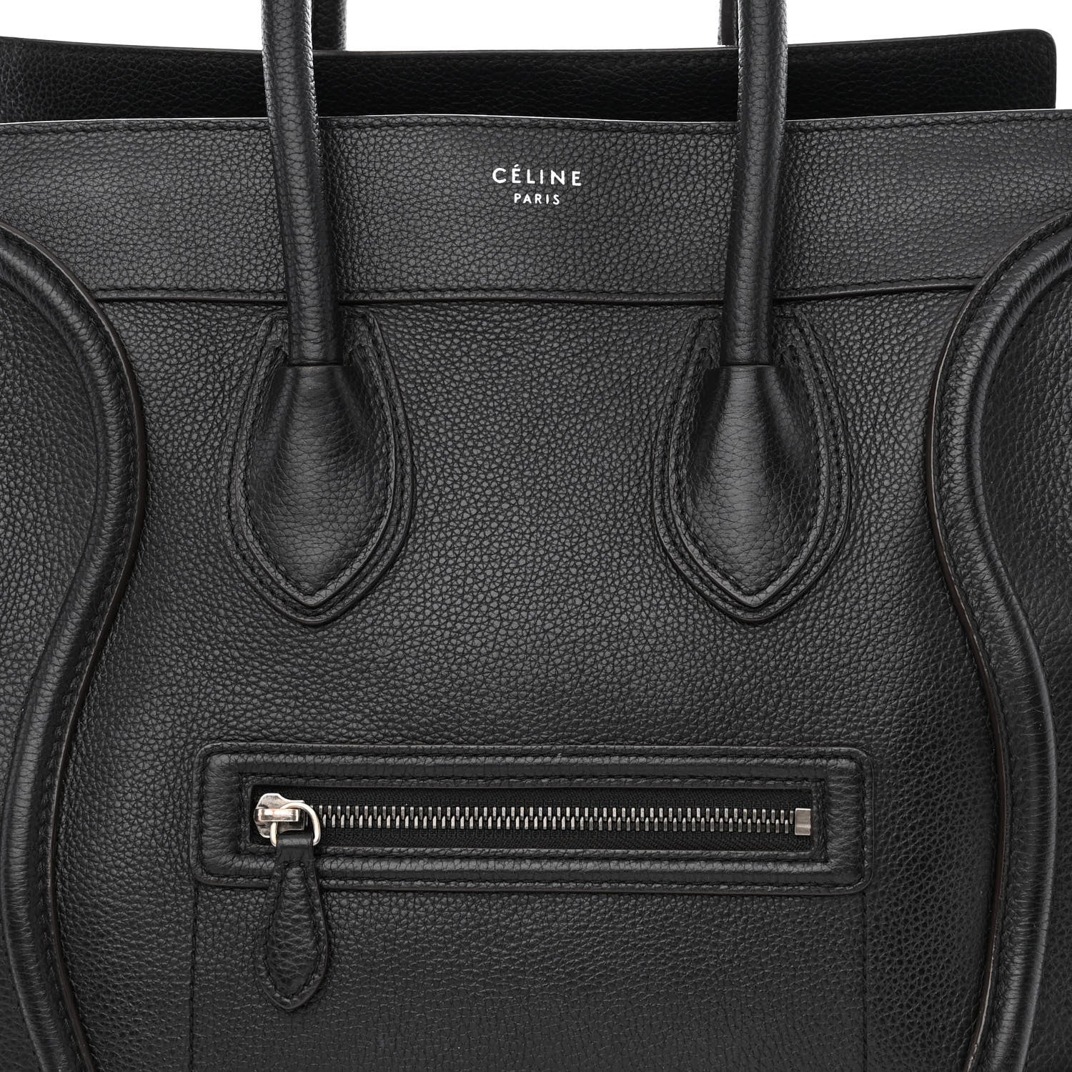 Celine Drummed Calfskin Mini Luggage Black 9 of 17