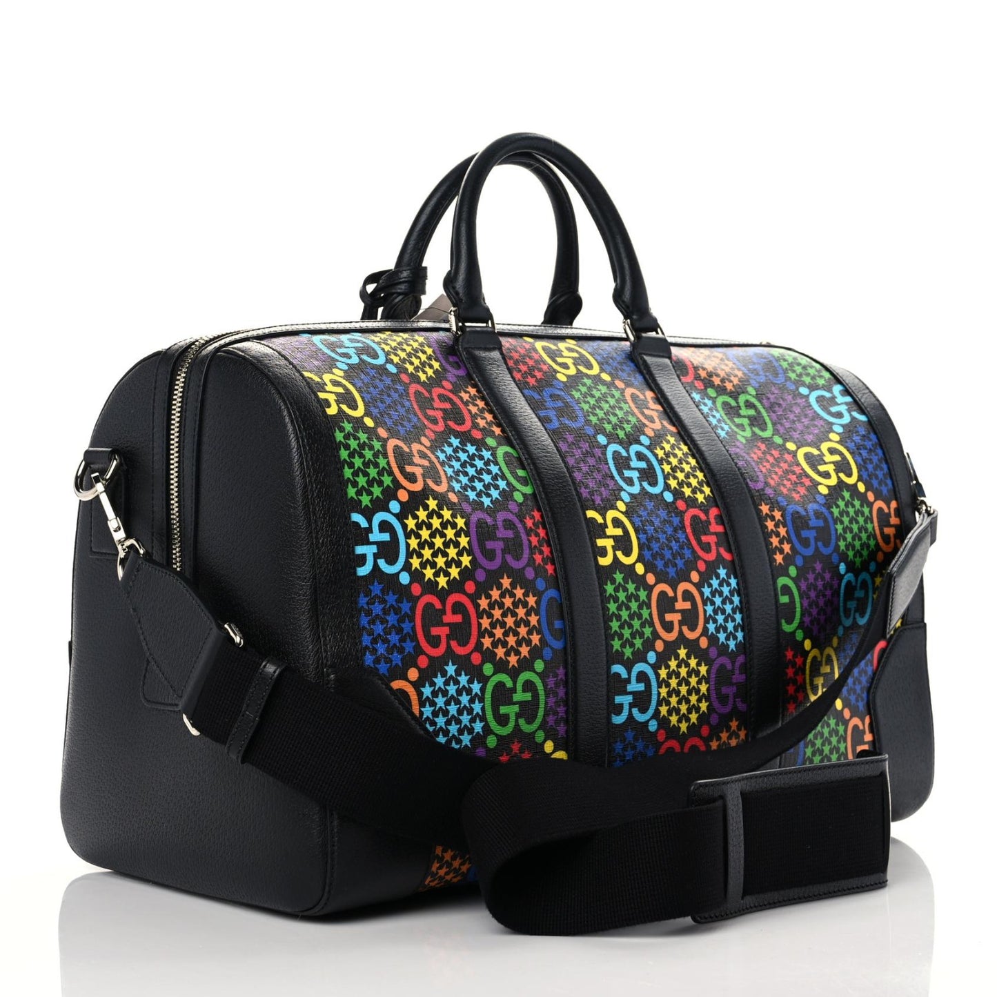 GG Supreme Monogram Psychedelic Duffle Bag Black Multicolor