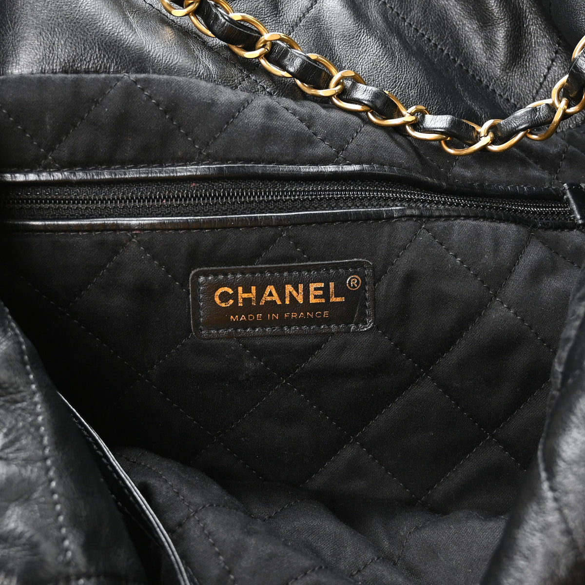 Chanel Shiny Calfskin Quilted Small Chanel 22 Black 6 of 10
