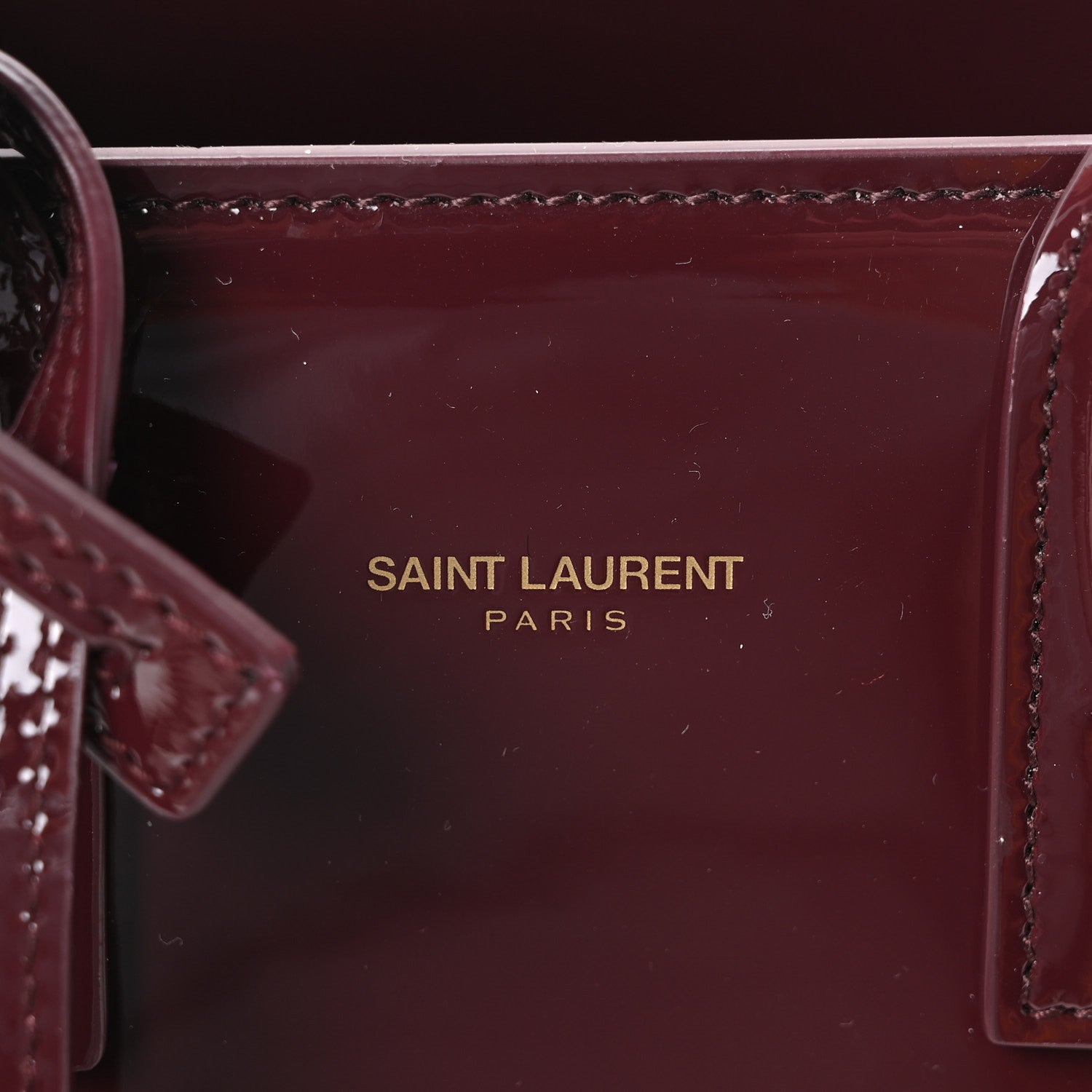 Saint Laurent Patent Nano Sac de Jour Dark Red Wine 6 of 9