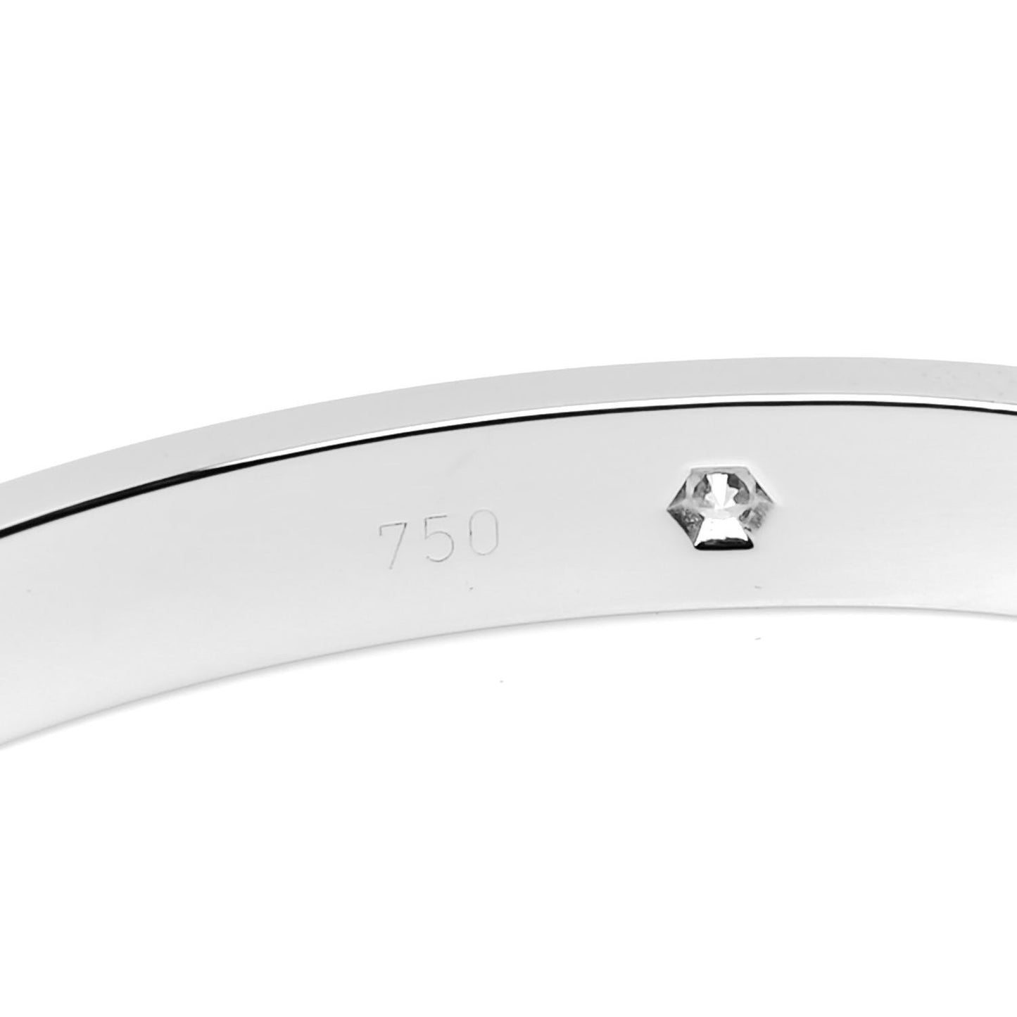 18K White Gold 4 Diamond LOVE Bracelet 17