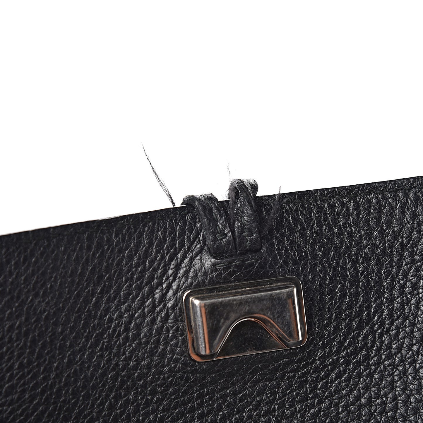 Pebbled Calfskin Medium Bamboo Daily Flap Shoulder Bag Black