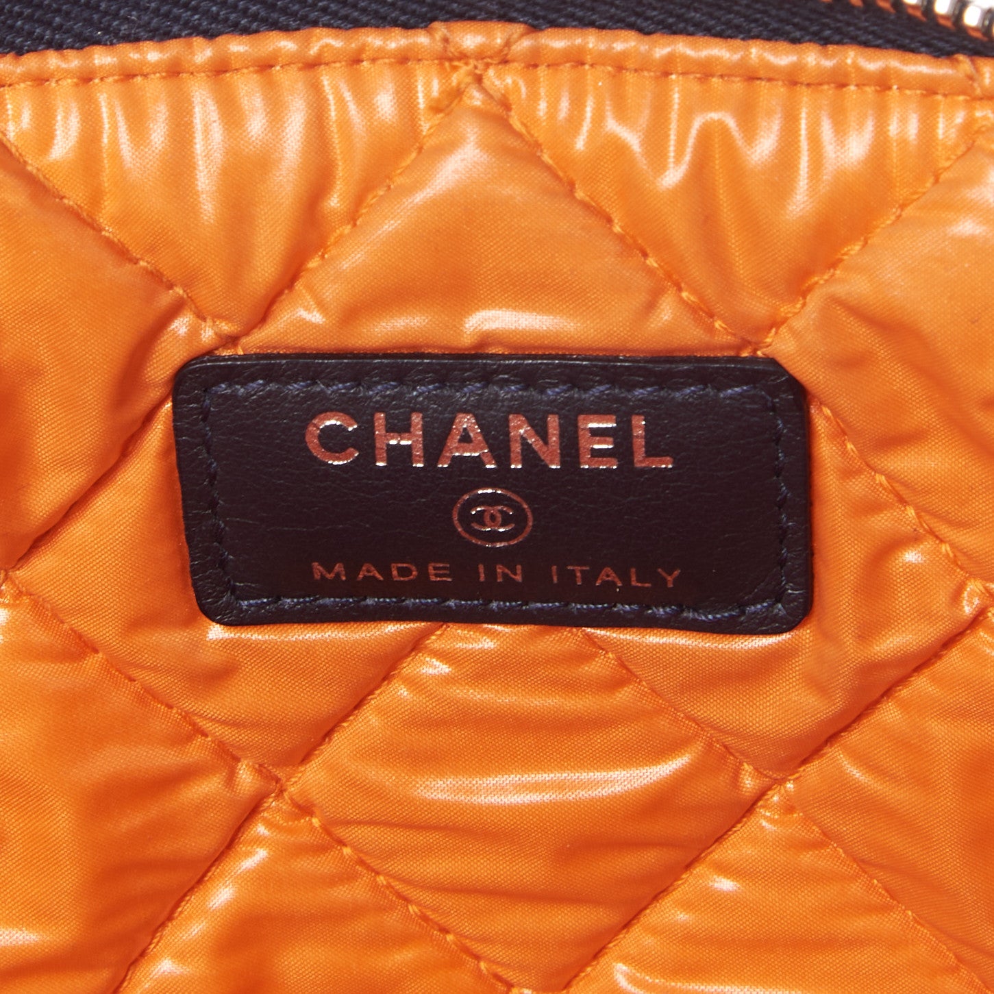 Chanel Denim Large Deauville Pouch Clutch Blue Orange 7 of 10