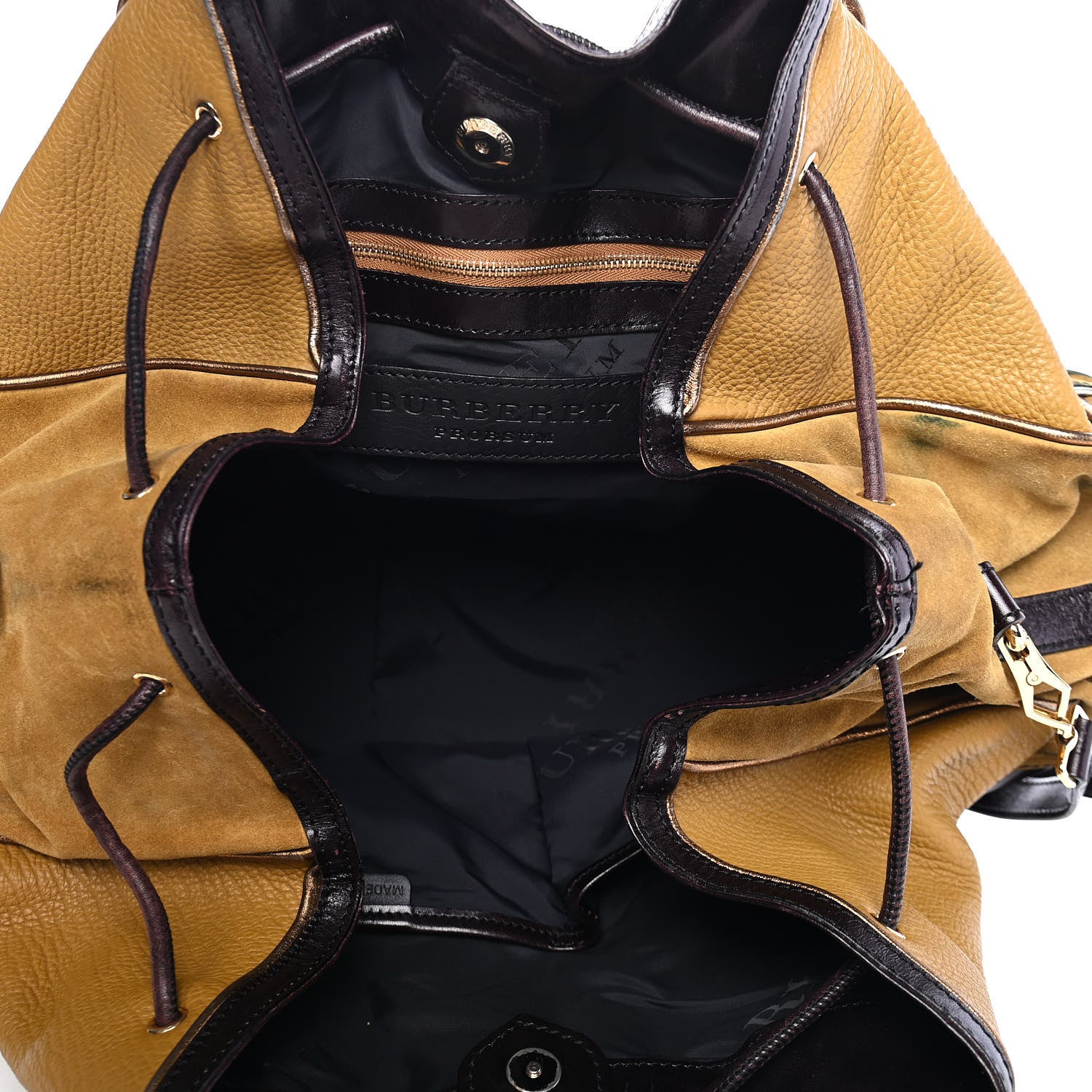 Burberry Calfskin Earlsburn Mixed Media Tote Beige 4 of 6
