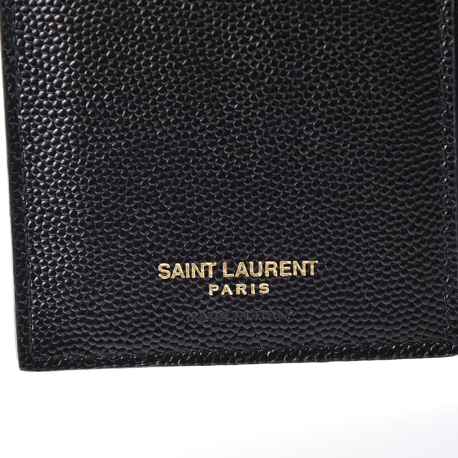 Saint Laurent Grain De Poudre Matelasse Chevron Small Monogram Passport Case Black 6 of 8