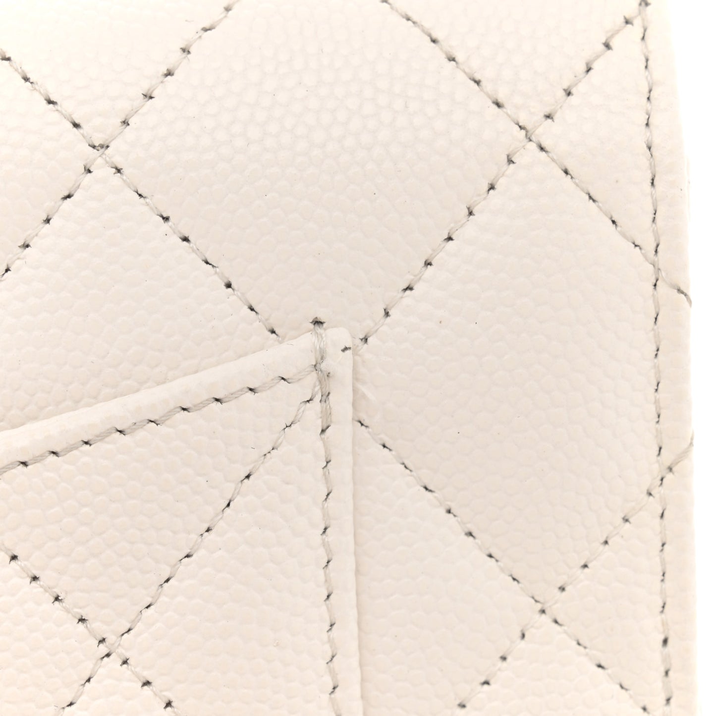 Caviar Quilted Wallet On Chain WOC White