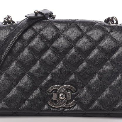 Chanel Goatskin Quilted Medium City Rock Flap Black 10 of 10
