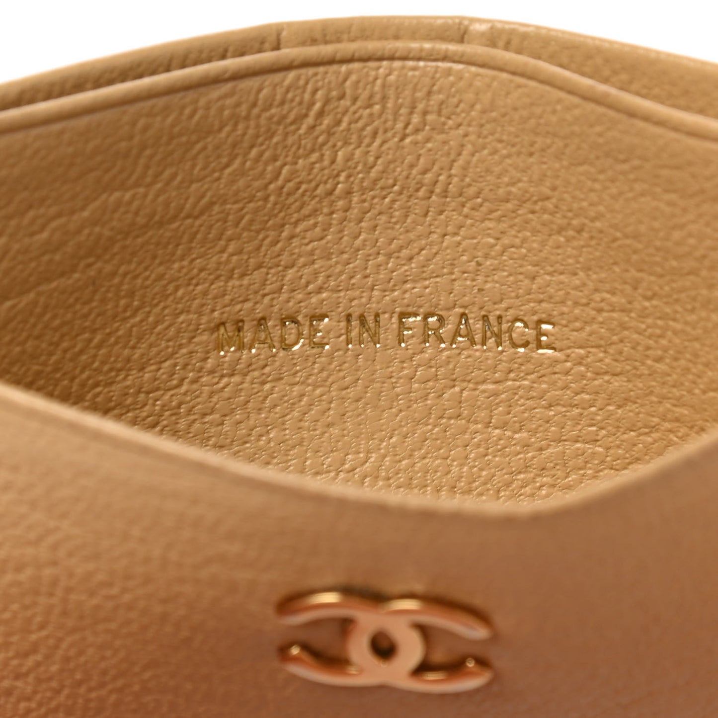 Goatskin CC Card Holder Beige