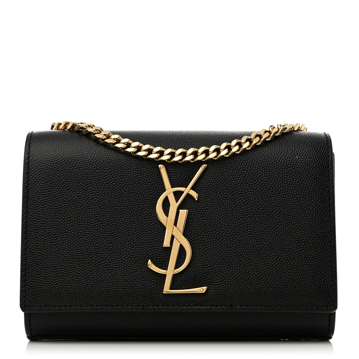 Saint Laurent Grain De Poudre Small Monogram Kate Satchel Black 1 of 11