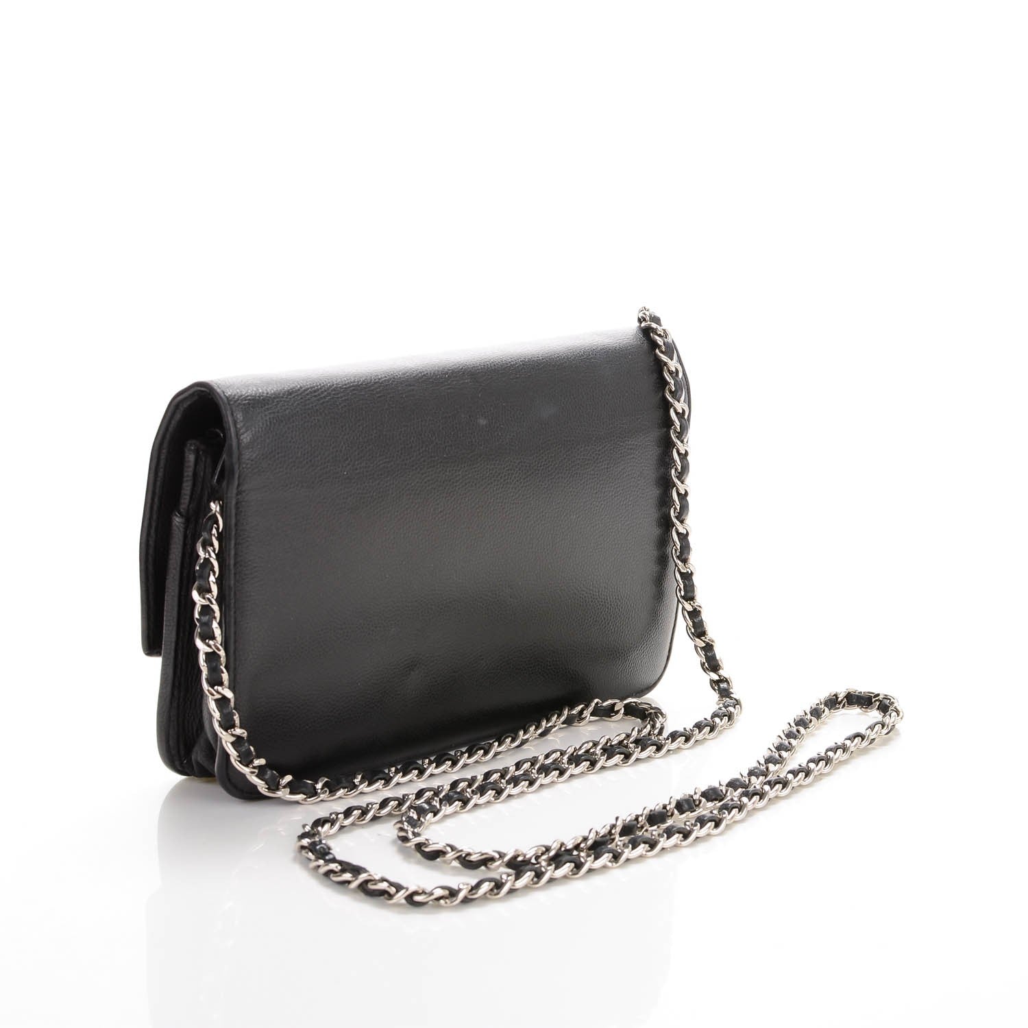 Chanel Caviar Sevruga Wallet On Chain WOC Black 3 of 8