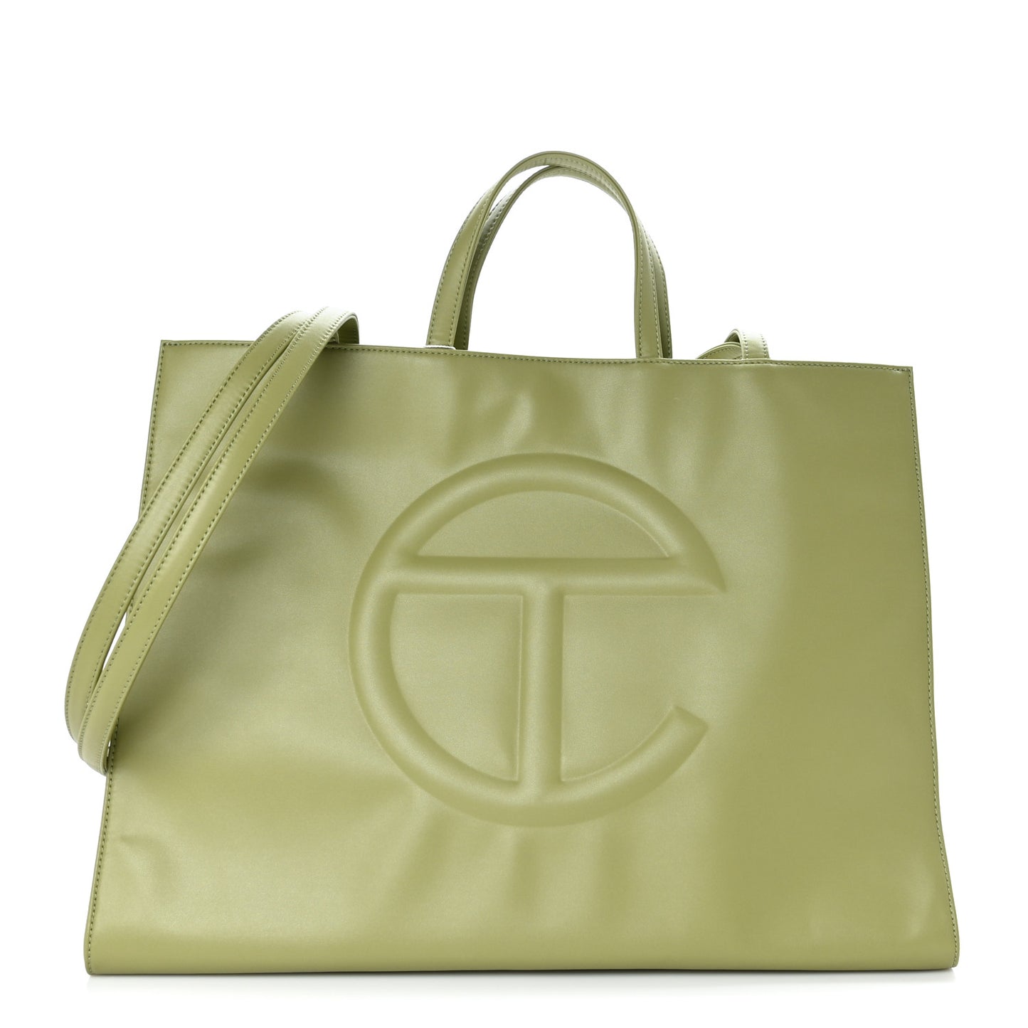 Vegan Leather Large Shopping Bag Drab
