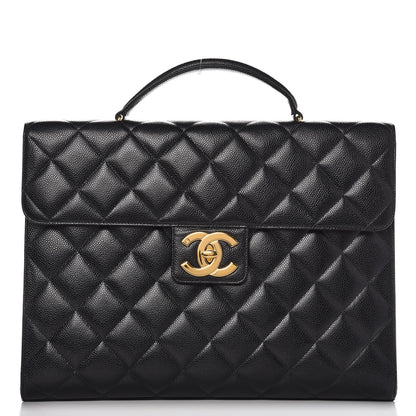 Chanel Caviar Quilted Briefcase Laptop Bag Black 1 of 11