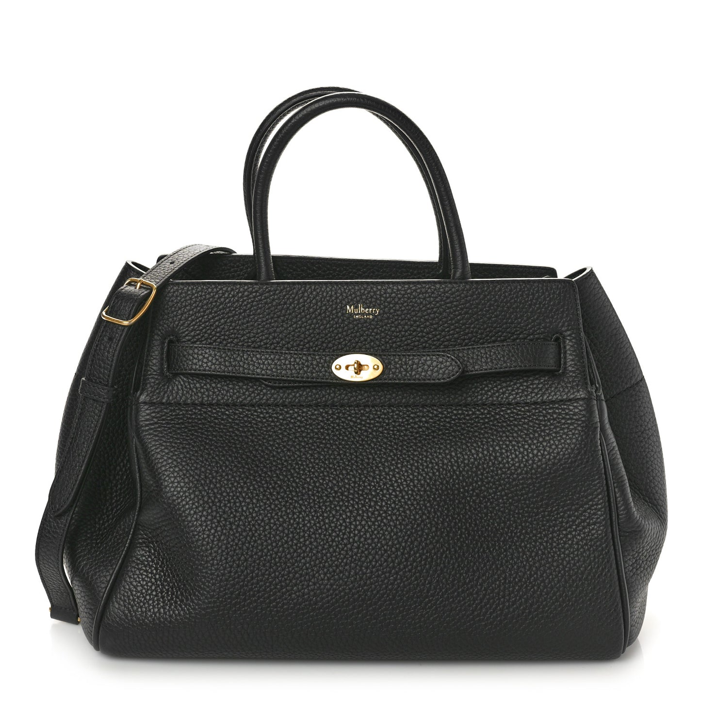 Heavy Grain Belted Bayswater Tote Black