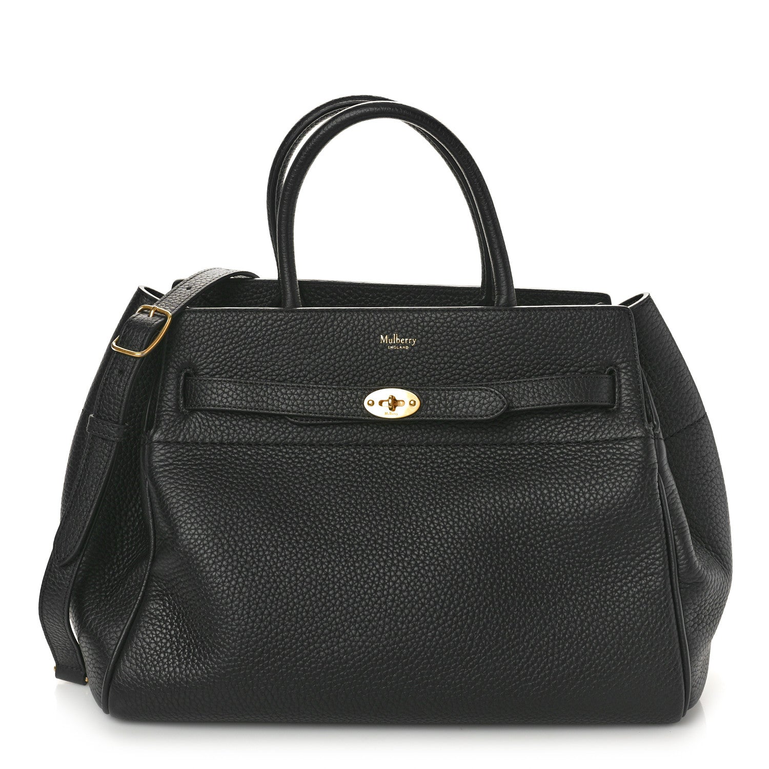 Mulberry Heavy Grain Belted Bayswater Tote Black 1 of 10