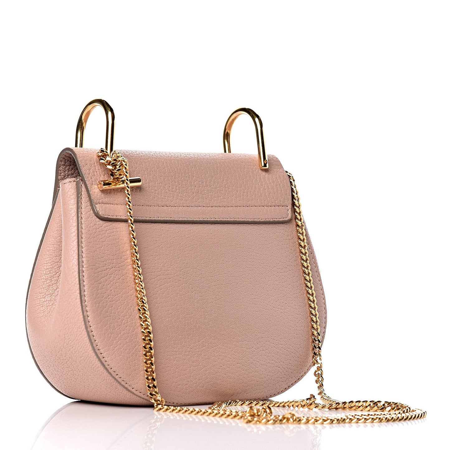 Grained Lambskin Mini Drew Shoulder Bag Cement Pink