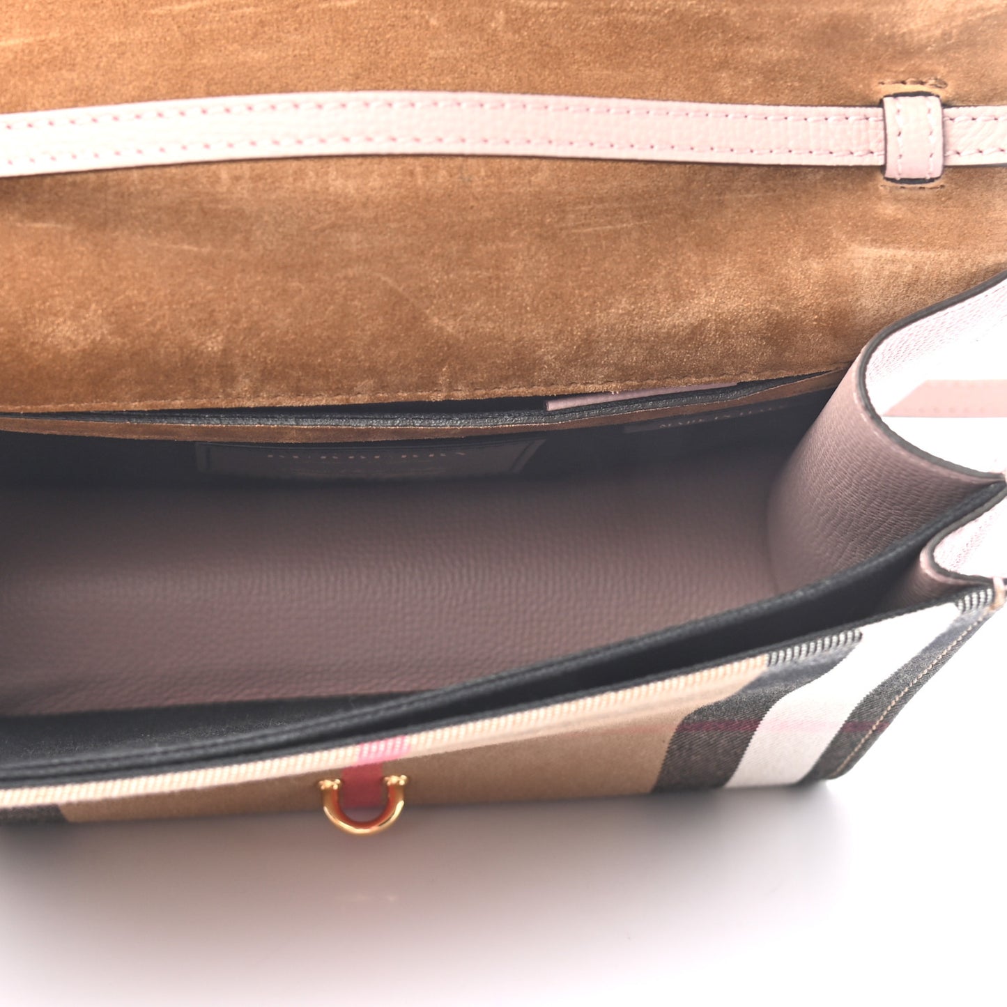 Derby Calfskin House Check Small Macken Crossbody Bag Pale Orchid