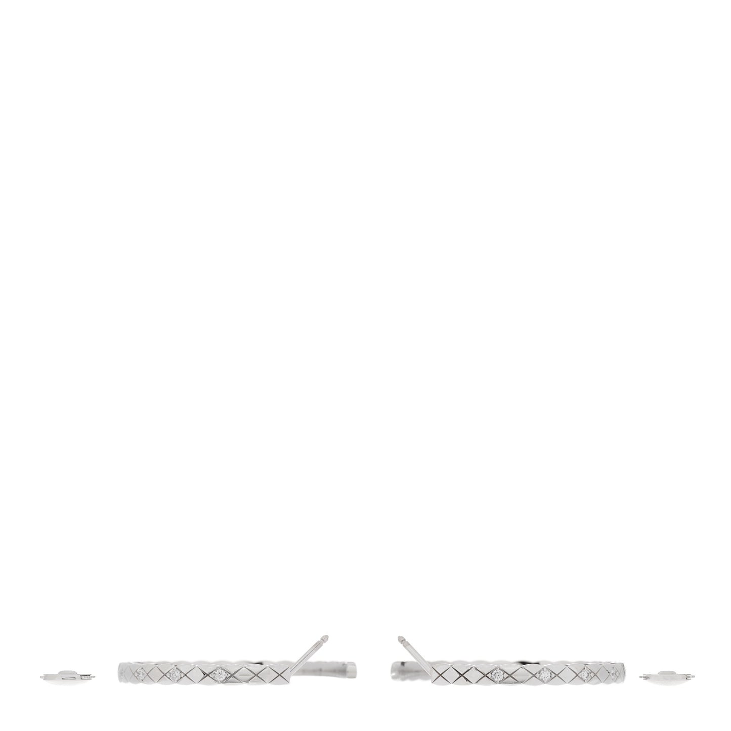 18K White Gold Diamond Coco Crush Hoop Earrings