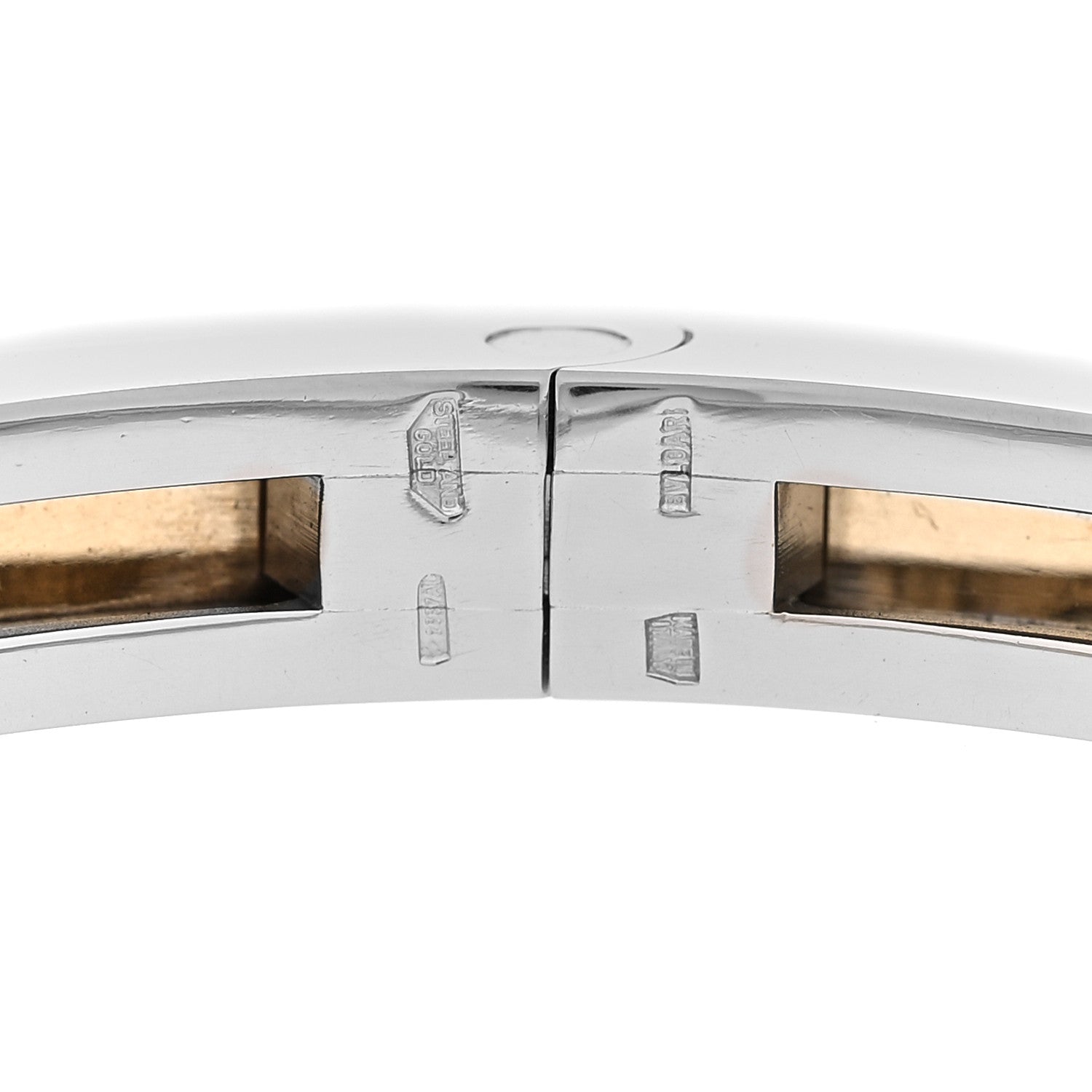 Bulgari 18K Yellow Gold Stainless Steel B.Zero1 Bangle Bracelet 4 of 5