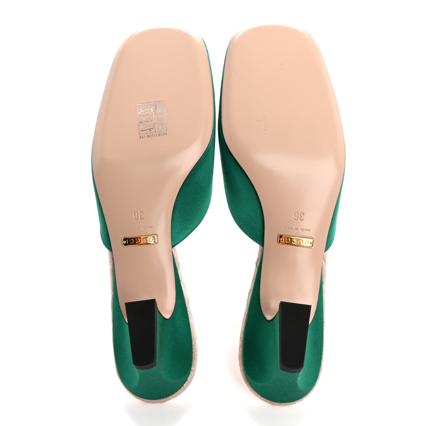 Silk Satin Crystal Embellished Horsebit Mules 36 Shamarock Emerald