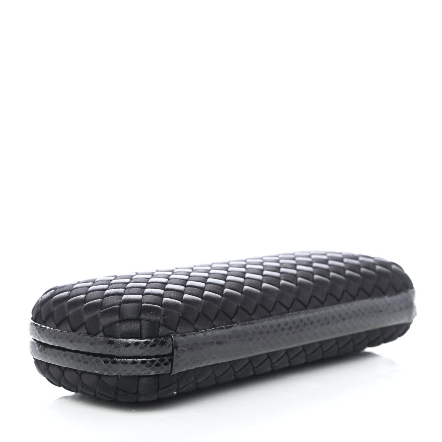 Satin Ayers Intreccio Impero Stretch Knot Clutch Black