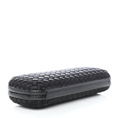 Bottega Veneta Satin Ayers Intreccio Impero Stretch Knot Clutch Black 3 of 4