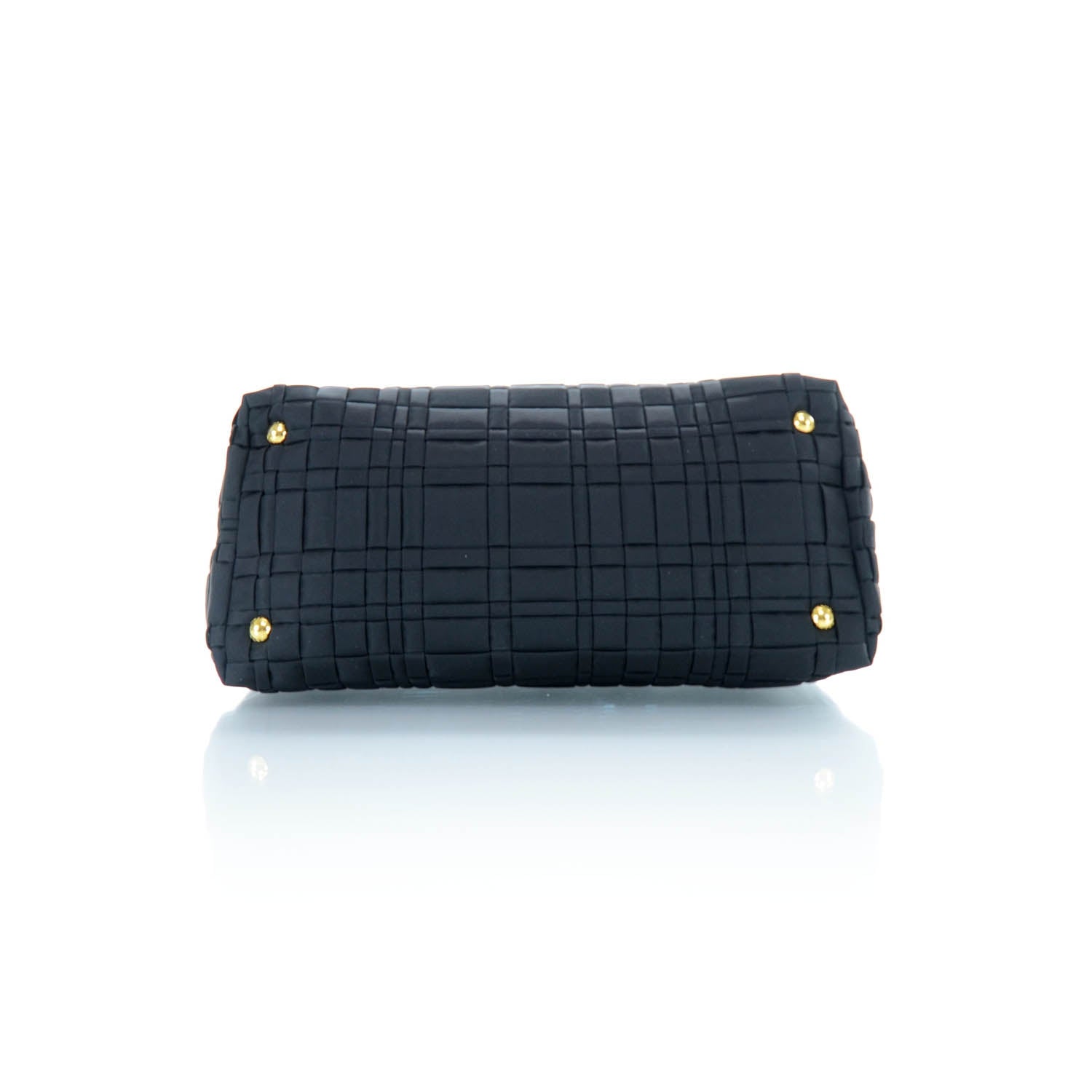 Prada Satin Woven Tote Black 4 of 11