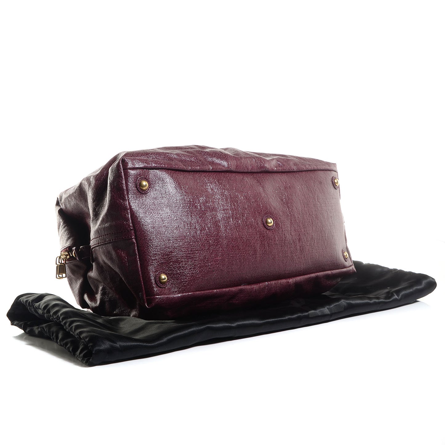 Coated Linen Medium Easy Sac Burgundy