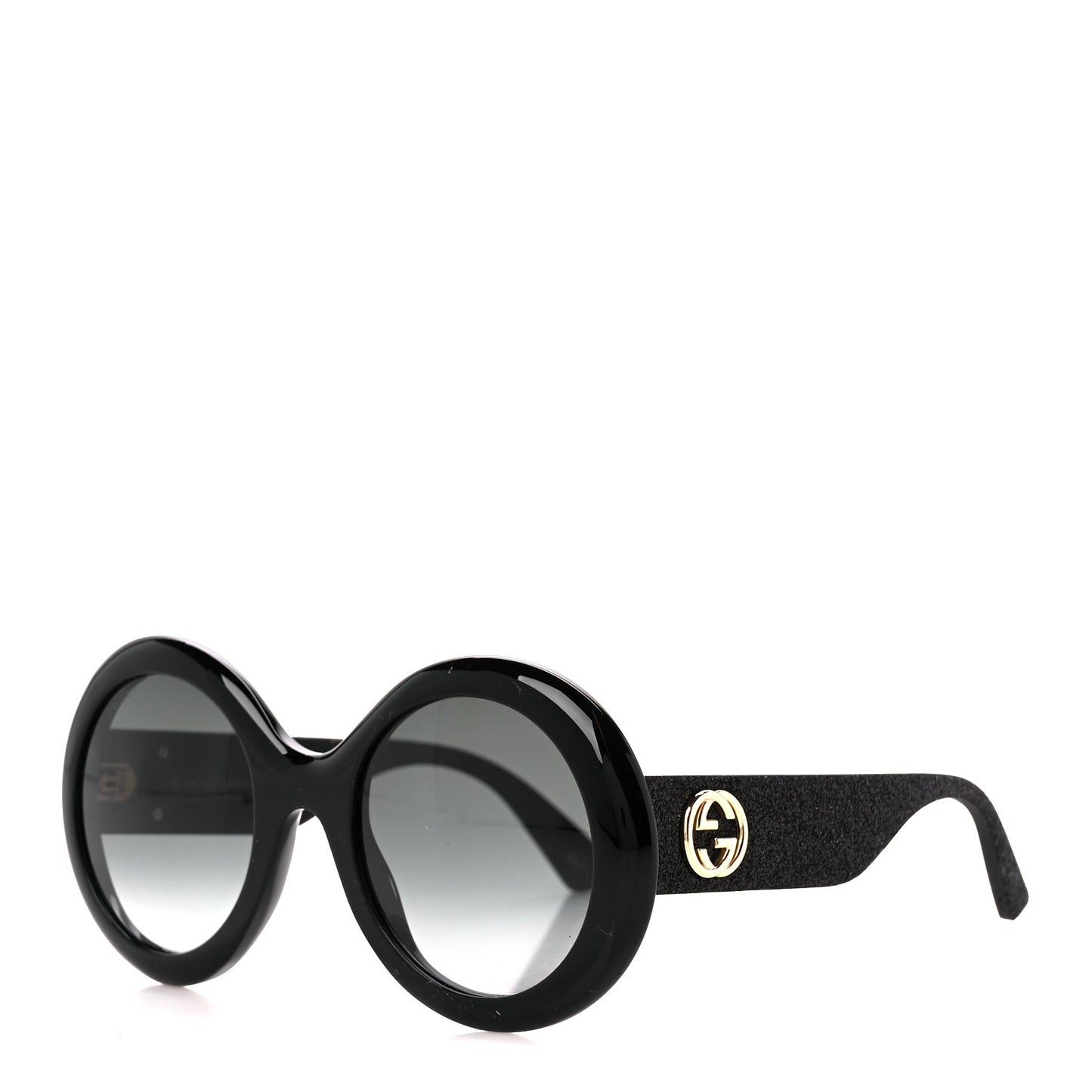 Acetate Round GG0101S Glitter Sunglasses Black