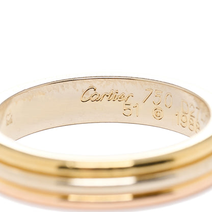 Cartier 18K Pink White Yellow Gold 3.8mm Trinity Wedding Band Ring 51 5.75 5 of 6